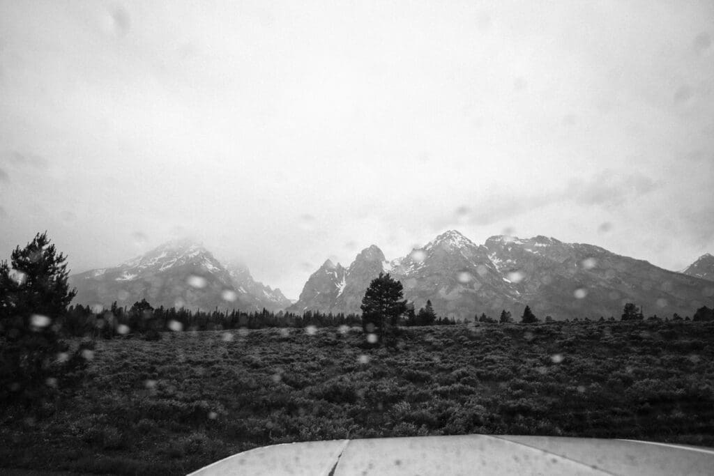 black and white photography in grand tetons