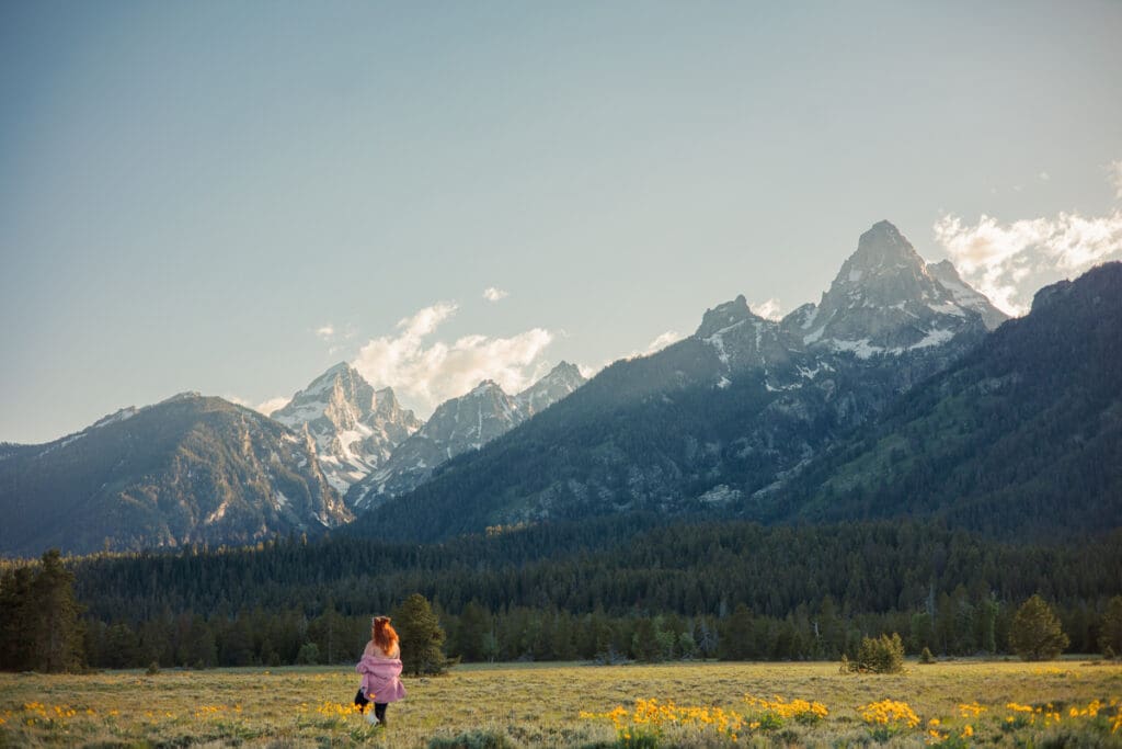 solo female travel photographer in grand tetons