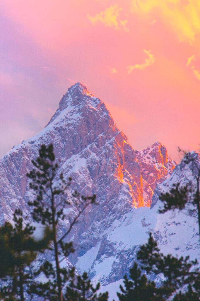 sunset at grand tetons national park