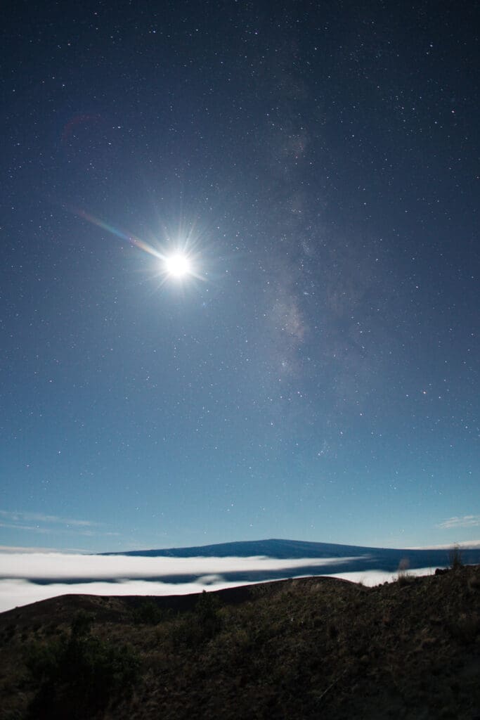 Night sky over Mauna Kea Big Island Hawaii
