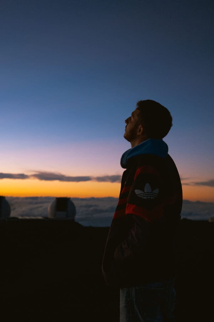 Sunset above the clouds Mauna Kea Big Island