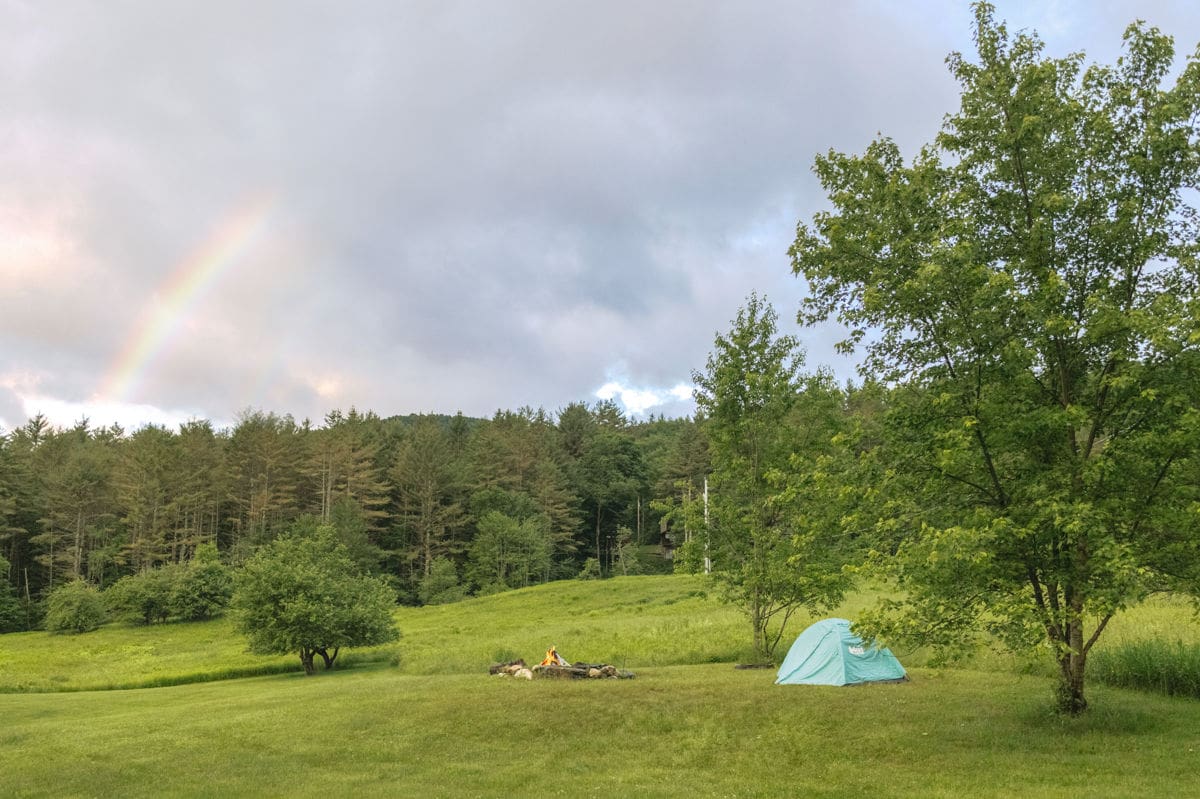 hipcamp site in southern vermont - solo camping
