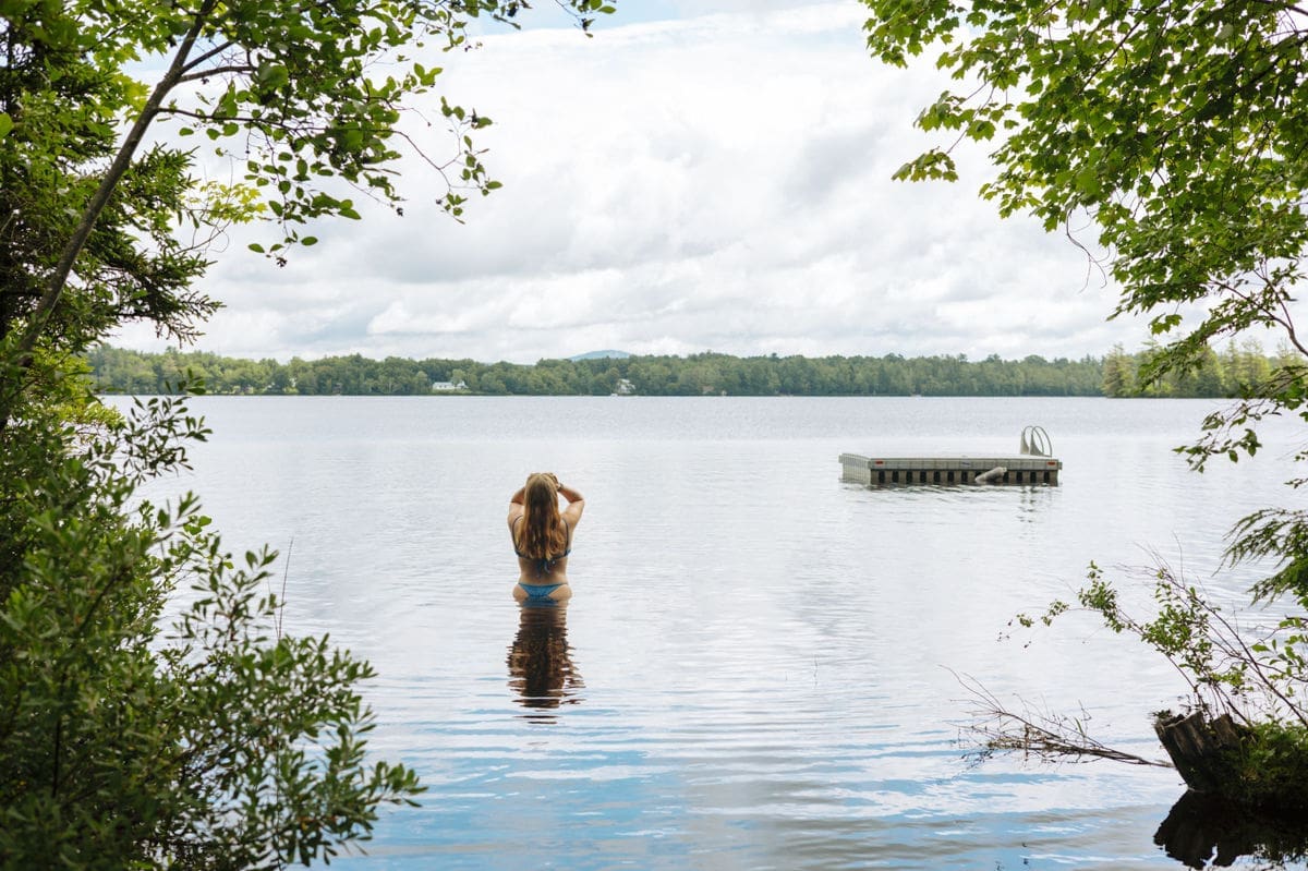 lake side a frame on water in maine - hipcamp