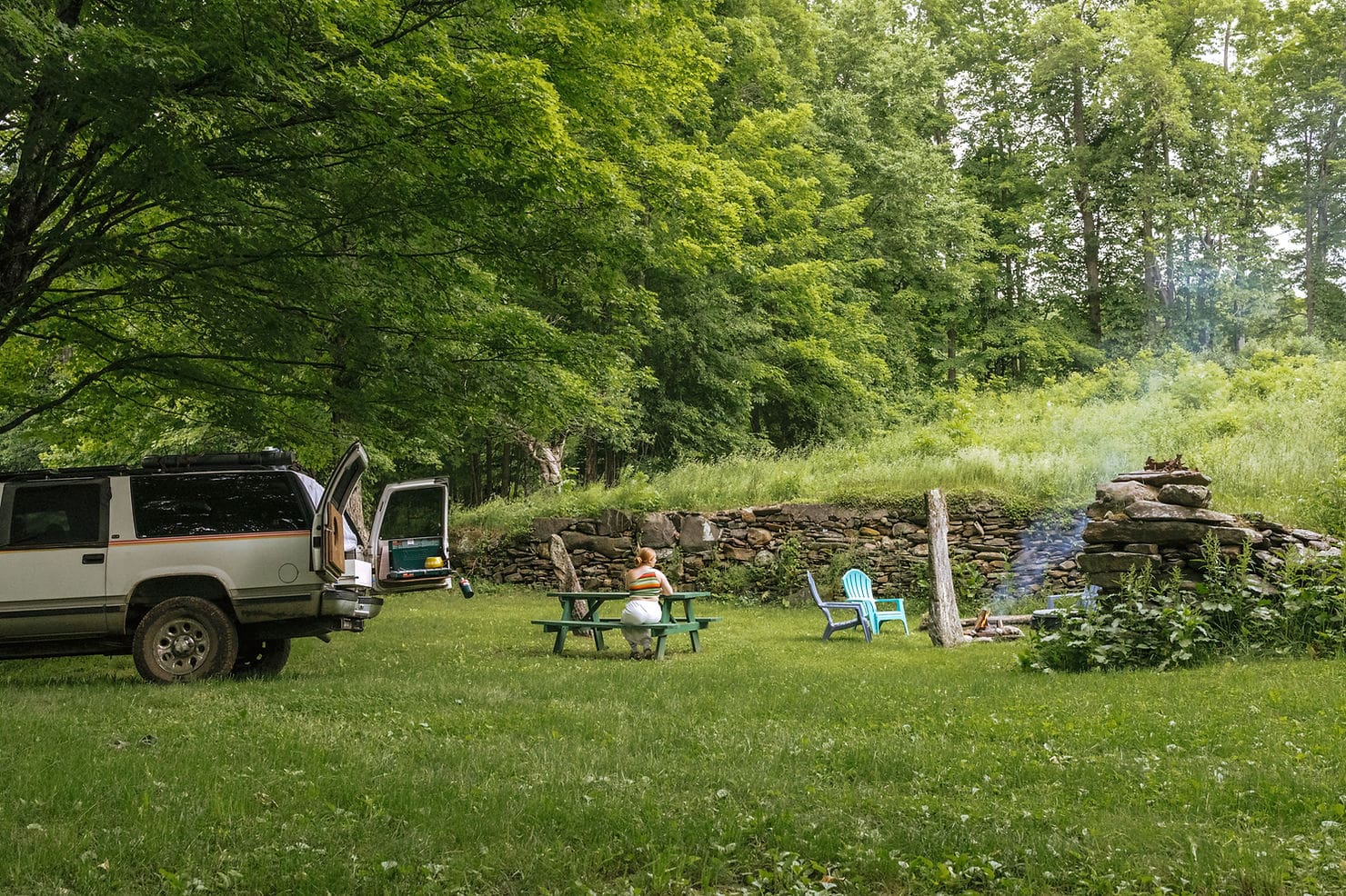 spacious vehicle or rv campsite in southern vermont