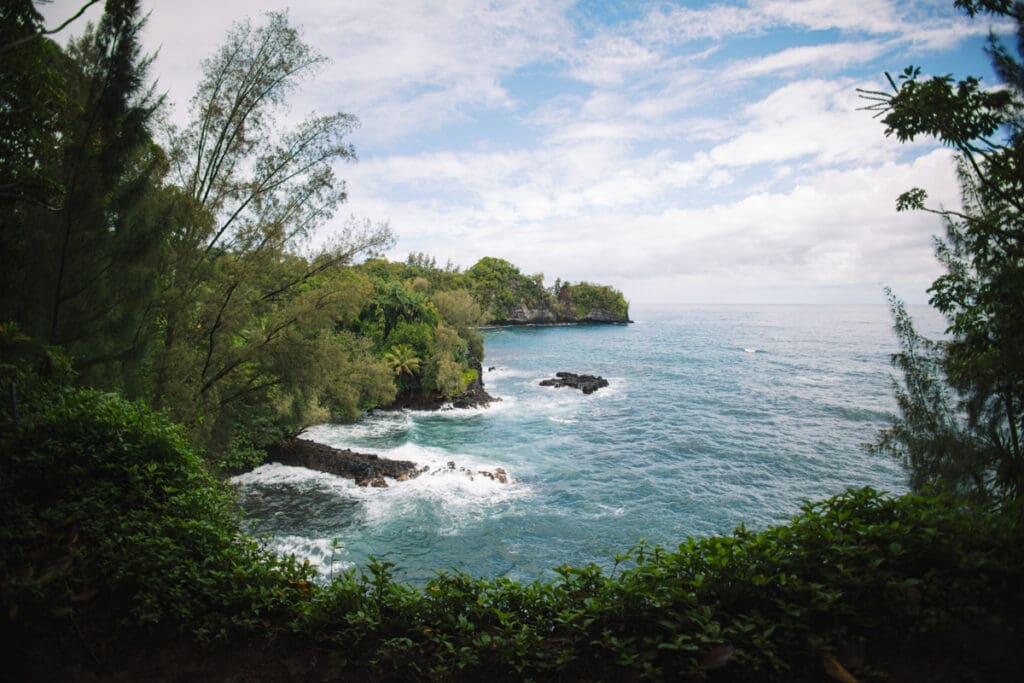 Rugged coastline cliffs Big Island Hawaii