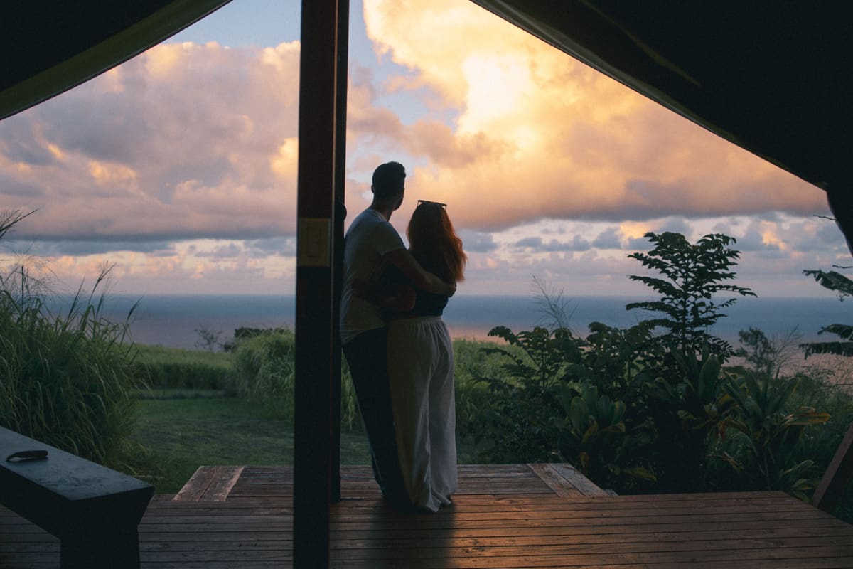 Romantic sunset view from Big Island vacation rental